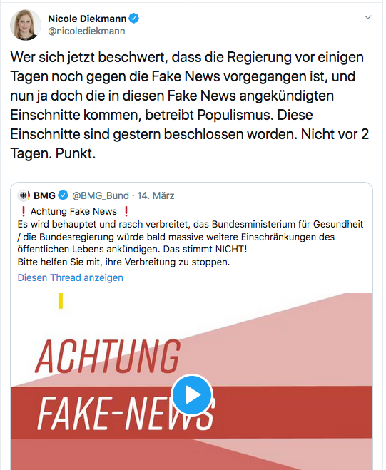 Nicole Diekmann über die schnell sich schnell ändernde Lage.